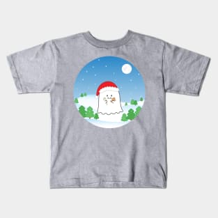 Gordie the Ghost (snowy Christmas) | by queenie's cards Kids T-Shirt